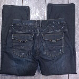 Buffalo Jeans Mens Kendall Relaxed Baggy Size 36x30 Dark Blue Denim Y2K